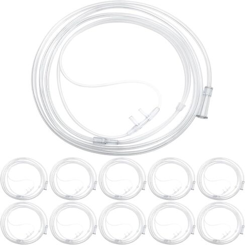 Oxygen Nasal Cannula for Adult, Standard Resistant Lightweight Oxygen Tubing Cannula - 7 ft, Green, 5 Pack in Saudi Arabia