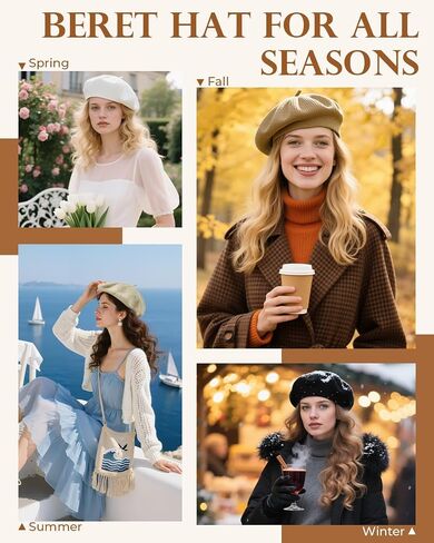 Century Star Sequin Beret Hats for Women Classic Knitted Lady French Stylish Beret for Girls Solid Color Beanie in Saudi Arabia