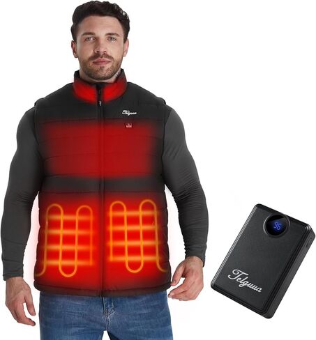 شملت السترة الساخنة Telguua للرجال الذين لديهم حزمة بطارية السترات الدافئة للرجال الساخنة سترة التدفئة الكهربائية القابلة لإعادة الشحن in Kuwait