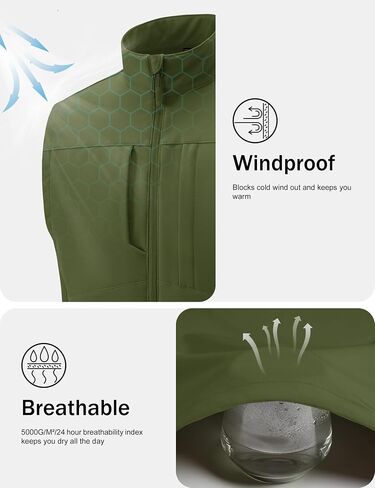 MAGCOMSEN Men's Lightweight Softshell Vest Outerwear Windproof Fleece Lined Zip Up Sleeveless Jacket for Golf Running Hiking in Saudi Arabia