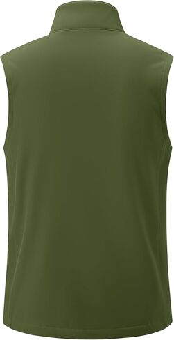 MAGCOMSEN Men's Lightweight Softshell Vest Outerwear Windproof Fleece Lined Zip Up Sleeveless Jacket for Golf Running Hiking in Saudi Arabia