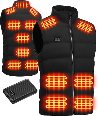 Men Heated Vest for Hunting: Lightweight Heated Vest - Winter Warm USB Heating Jacket with Battery Pack for Hiking in Saudi Arabia