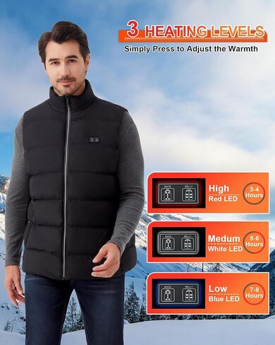 Men Heated Vest for Hunting: Lightweight Heated Vest - Winter Warm USB Heating Jacket with Battery Pack for Hiking in Saudi Arabia