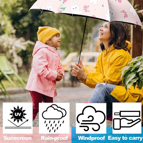 Small Travel Folding Umbrella for Girl, Portable, UV, SunShade, Compact, Automatic, Rain & Wind in Saudi Arabia