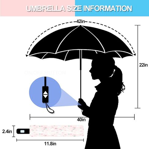 Small Travel Folding Umbrella for Girl, Portable, UV, SunShade, Compact, Automatic, Rain & Wind in Saudi Arabia