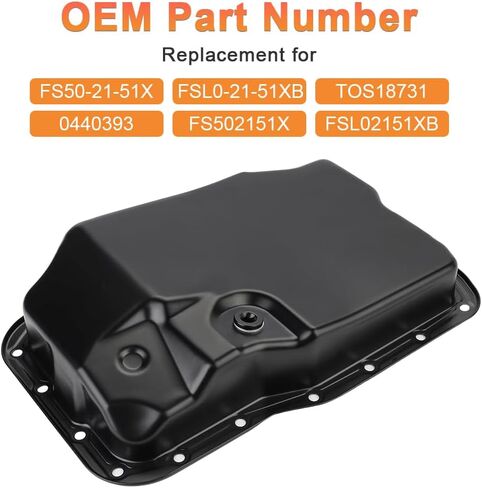 Transmission Oil Pan with Drain Plug and Gasket Compatible with Mazda 2, 3, 5, 6, 3 Sport, Protege, Protege5, Ford Focus, Fusion, Transit Connect, Mercury Replacement for FS50-21-51X in Saudi Arabia