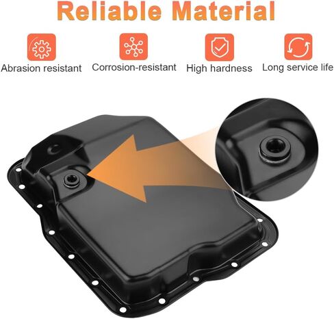 Transmission Oil Pan with Drain Plug and Gasket Compatible with Mazda 2, 3, 5, 6, 3 Sport, Protege, Protege5, Ford Focus, Fusion, Transit Connect, Mercury Replacement for FS50-21-51X in Saudi Arabia