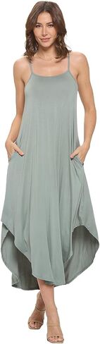 Stylish FABRIC Women's Rayon Modal Sexy Casual Sleeveless Stylish Maxi W/Pockets, Long Lingerie, Nightgowns, Summer Dresses in Saudi Arabia