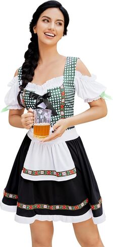 Glorystar Women's German Dirndl Dress Traditary Bavarian 1 قطعة بيرة حديقة أكتوبر مهرجان أكتوبر in Kuwait