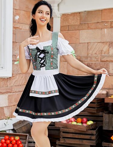 Glorystar Women's German Dirndl Dress Traditary Bavarian 1 قطعة بيرة حديقة أكتوبر مهرجان أكتوبر in Kuwait