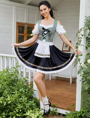Glorystar Women's German Dirndl Dress Traditary Bavarian 1 قطعة بيرة حديقة أكتوبر مهرجان أكتوبر in Kuwait