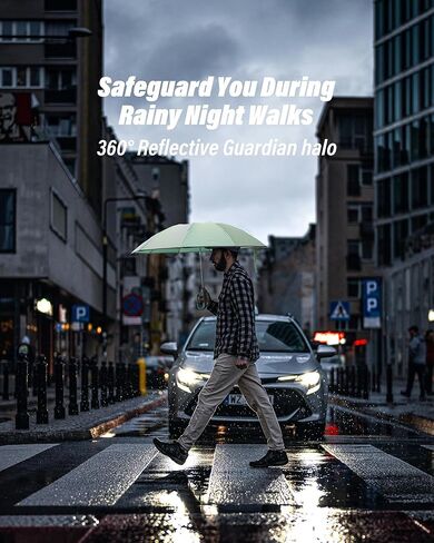 Dyale Travel Compact Inverted Umbrella with Ring Buckle, Portable Large Strong Windproof Reverse Reflective Umbrellas for Rain & Sun in Kuwait