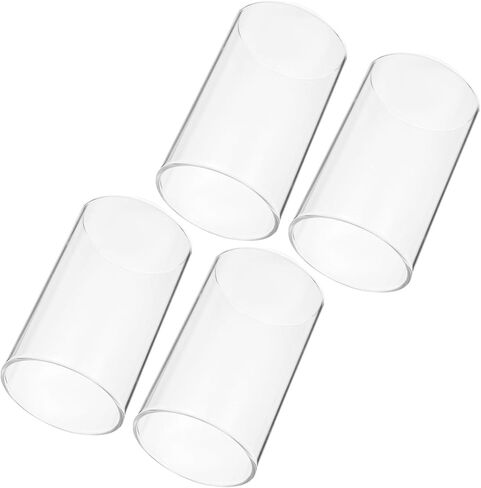 BESTYASH 4Pcs Glass Candle Covers Cylinder Protective Shade Windproof Candle Holder for Home Decoration in Kuwait