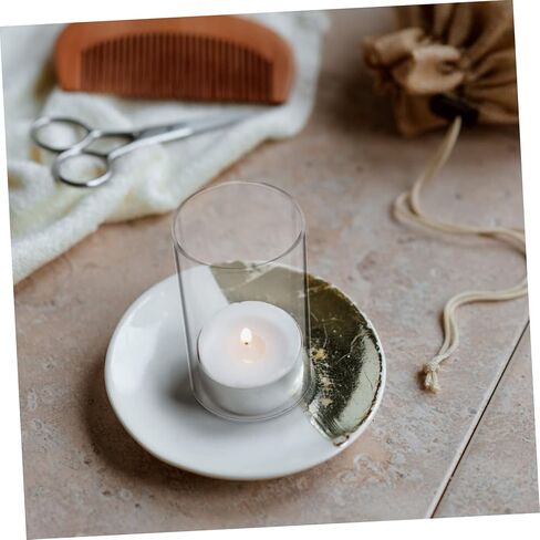 BESTYASH 4Pcs Glass Candle Covers Cylinder Protective Shade Windproof Candle Holder for Home Decoration in Kuwait