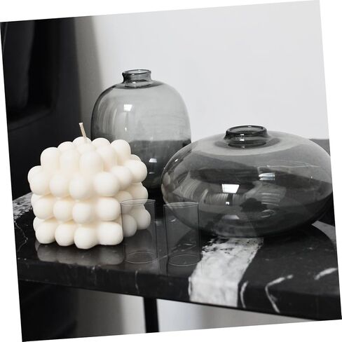 BESTYASH 4Pcs Glass Candle Covers Cylinder Protective Shade Windproof Candle Holder for Home Decoration in Kuwait