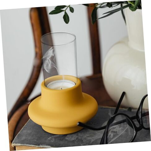 BESTYASH 4Pcs Glass Candle Covers Cylinder Protective Shade Windproof Candle Holder for Home Decoration in Kuwait