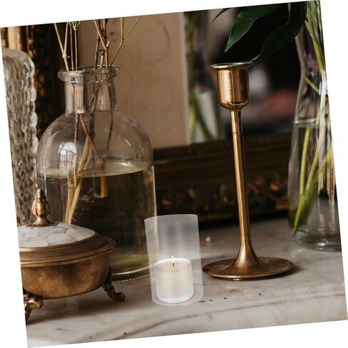 VALICLUD 2pcs Glass Candle Shade Cylindrical Candle Covers for Pillar Open Ended Holders Windproof Holder for Home Decor in Saudi Arabia