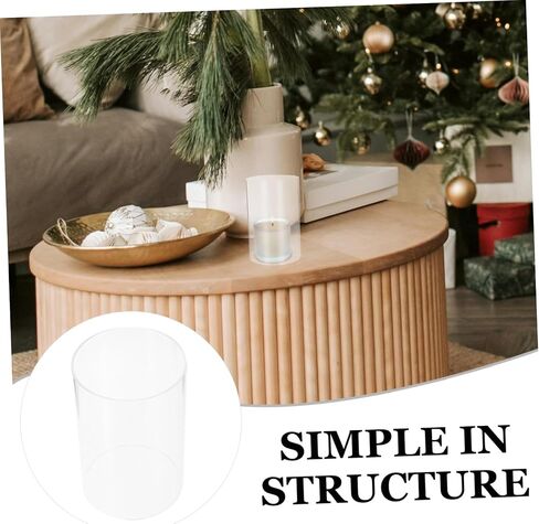 VALICLUD 2pcs Glass Candle Shade Cylindrical Candle Covers for Pillar Open Ended Holders Windproof Holder for Home Decor in Saudi Arabia