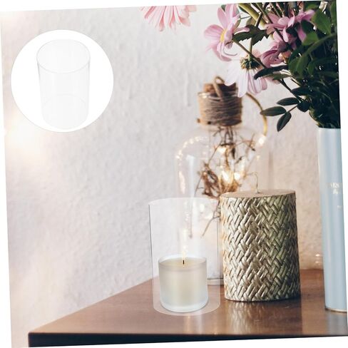VALICLUD 2pcs Glass Candle Shade Cylindrical Candle Covers for Pillar Open Ended Holders Windproof Holder for Home Decor in Saudi Arabia