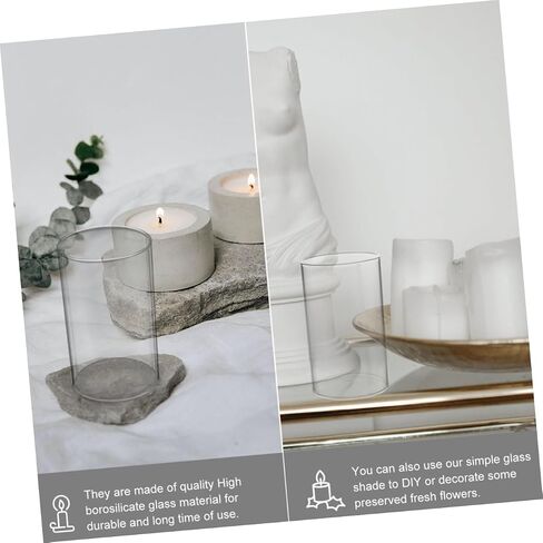 Cabilock 4Pcs Transparent Glass Candle Shades Candle Cup Covers for Use Elegant Candle Holders for Home in Saudi Arabia