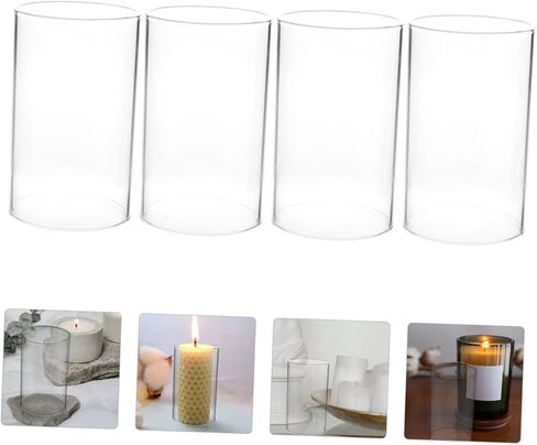 Cabilock 4Pcs Transparent Glass Candle Shades Candle Cup Covers for Use Elegant Candle Holders for Home in Saudi Arabia