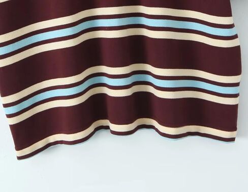 Women's Retro Striped T-Shirt Short Sleeve Polo Shirt in Saudi Arabia
