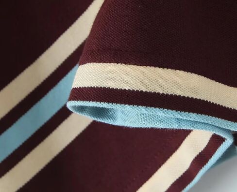 Women's Retro Striped T-Shirt Short Sleeve Polo Shirt in Saudi Arabia