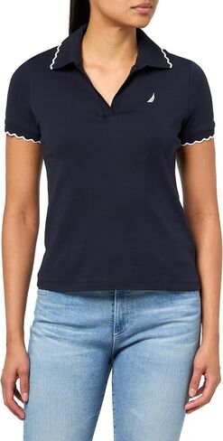 Nautica Women's Short Sleeve Scalloped Polo in Saudi Arabia