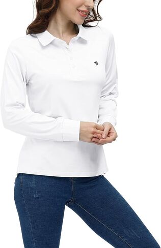 القمصان البولو للجولف Airike للنساء طويل الأكمام ملونًا سريع الجفاف وملابس Activewear-Womens الرياضية in Kuwait