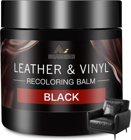 Leather Recoloring Balm and Leather Repair Kit for Furniture, Black Leather Restorer for Couches, Furniture, Car Seats, Leather Paint & Stain for Sofa, Chairs, Bags, and More in Kuwait