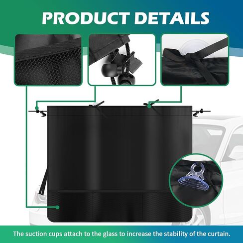 3 مساءً أدوات ظلال نافذة كبيرة من النوافذ ، وأغطية نافذة السيارة المطلية بالفينيل الكثيفة للخصوصية والحفاظ على درجة الحرارة الداخلية التلقائية الرائعة ، والسيارات العالمية للسيارات للنوافذ (كبيرة جدًا) in Kuwait