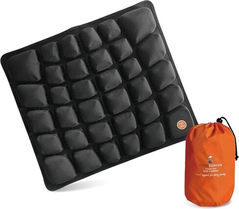 Inflatable Travel Seat Cushion with Built-in Pump for Airplane,Car,Train,Truck,Office,Home-Tailbone & Lower Back Relief,Adjustable Firmness,with a Carry Bag for Flying-18x16x2.1 inches in Saudi Arabia