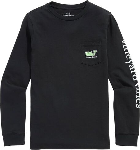 vineyard vines Boys' Glow-in-The-Dark Franken-Whale Long-Sleeve Pocket Tee in Saudi Arabia