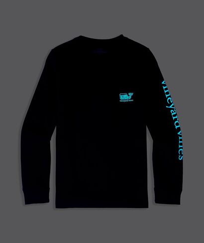 vineyard vines Boys' Glow-in-The-Dark Franken-Whale Long-Sleeve Pocket Tee in Saudi Arabia