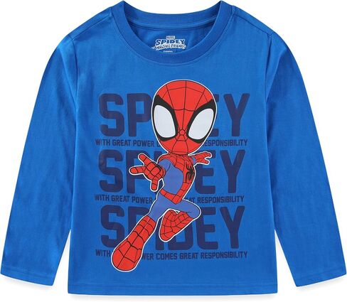Marvel Spidey وأصدقائه المدهشون الأولاد قميص طويل الأكمام 3 حزمة لطفل صغير وأطفال الكبار in Saudi Arabia
