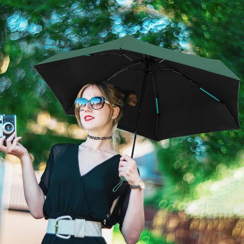 Mini Compact Foldable Travel Umbrella for Rain and Sun, Lightweight Sunshade with UV Protection, Fits into Purse Pocket Backpack in Saudi Arabia