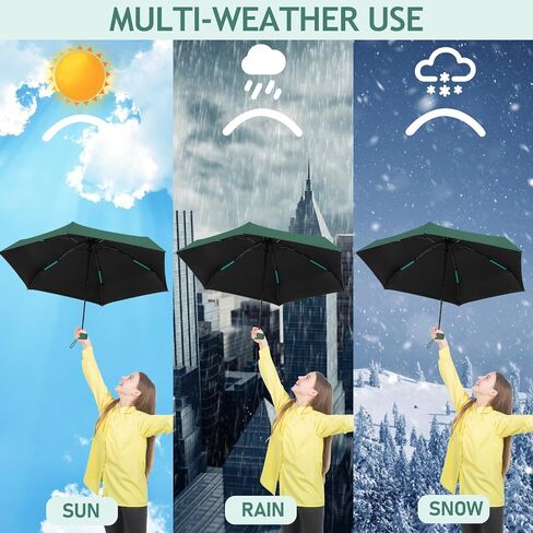 Mini Compact Foldable Travel Umbrella for Rain and Sun, Lightweight Sunshade with UV Protection, Fits into Purse Pocket Backpack in Saudi Arabia