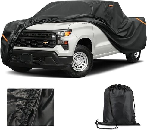Heavy Duty Truck Cover fit for Toyota Tundra - Reinforced PU Coating,Waterproof 420D Oxford Fabric,All-Weather Protection Car Cover, Breathable Design in Saudi Arabia