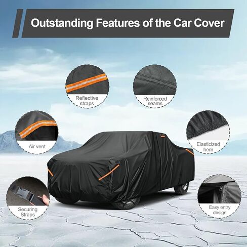 Heavy Duty Truck Cover fit for Toyota Tundra - Reinforced PU Coating,Waterproof 420D Oxford Fabric,All-Weather Protection Car Cover, Breathable Design in Saudi Arabia