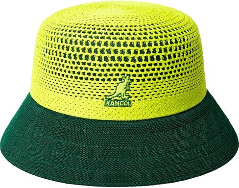 Kangol مزدوج شبكة Lahinch - رمادي دافئ/أسود/XL قبعة دلو in Kuwait