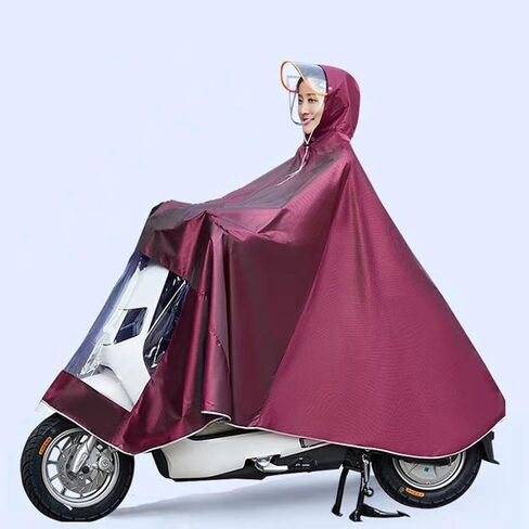 Rain CapesBike Ponch Motorcycle Raincoat Cycling Rain Poncho Scooter Rain Capes for Men WomenOx with Retroreflector Dark Blue 4XL Thicken Accessories Application: permeating. (4XL【Thickened】) in Saudi Arabia