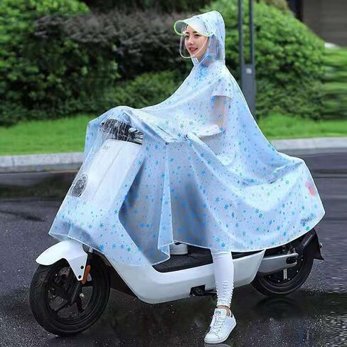 المطر كابزبيك بونش دراجة أمطار معطف المطر ركوب الدراجات الأمطار Poncho Scooter Rain Capes للرجال Womenox مع Retroreflector Blue Blue 4XL Accessories التطبيق: التخلل. (4xl 【سميكة】) in Saudi Arabia