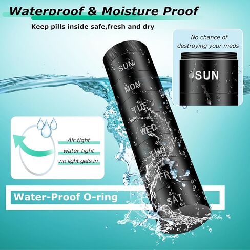 منظم حبوب دواء مقاوم للماء من خليط الالومنيوم 3 مرات في اليوم، حافظة حبوب معدنية مقاومة للرطوبة، حامل حبوب دواء يومي صغير للمحفظة، حاوية محمولة لحفظ الفيتامينات والمكملات الغذائية 【ذهبي وردي】 in Kuwait