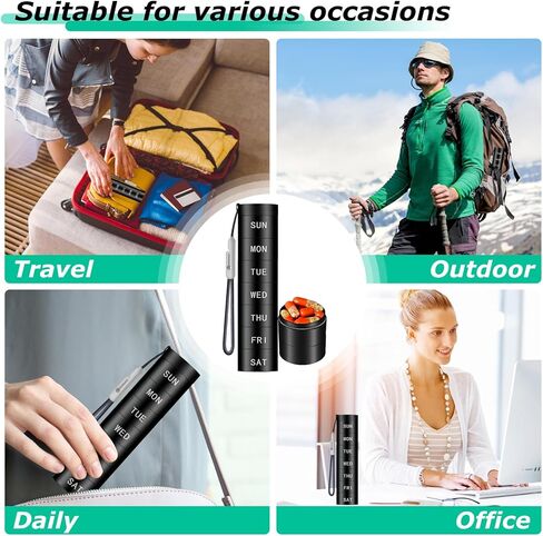 منظم حبوب دواء مقاوم للماء من خليط الالومنيوم 3 مرات في اليوم، حافظة حبوب معدنية مقاومة للرطوبة، حامل حبوب دواء يومي صغير للمحفظة، حاوية محمولة لحفظ الفيتامينات والمكملات الغذائية 【ذهبي وردي】 in Kuwait