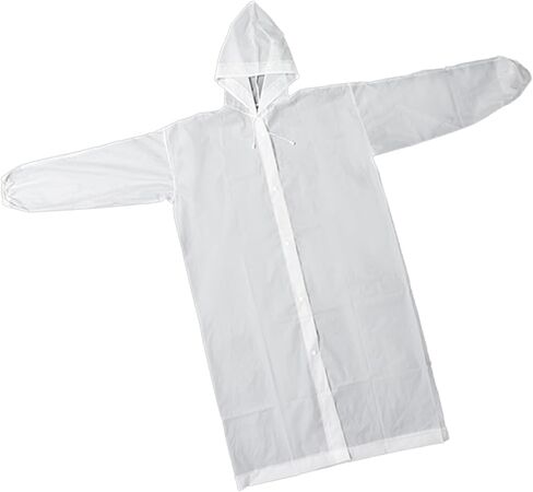 PUSOKEI Rain Ponchos for Adults, Travel Raincoat, Waterproof, Lightweight, Easy to Use for Hiking (White) in Saudi Arabia