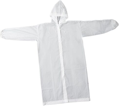 PUSOKEI Rain Ponchos for Adults, Travel Raincoat, Waterproof, Lightweight, Easy to Use for Hiking (White) in Saudi Arabia