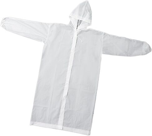 PUSOKEI Rain Ponchos for Adults, Travel Raincoat, Waterproof, Lightweight, Easy to Use for Hiking (White) in Saudi Arabia