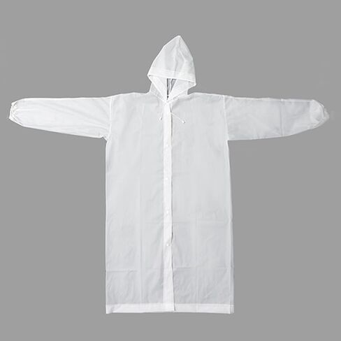 PUSOKEI Rain Ponchos for Adults, Travel Raincoat, Waterproof, Lightweight, Easy to Use for Hiking (White) in Saudi Arabia