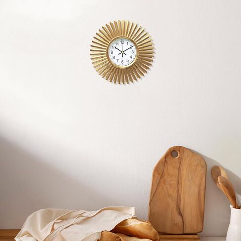 senyuri 10 بوصة ساعات الحائط الذهبية الصغيرة تعمل بالبطارية، بوهو نمط ساعة الحائط لديكور غرفة المعيشة، جولة التناظرية ساعة الحائط الزخرفية لغرفة المعيشة غرفة نوم المطبخ المنزل مكتب in Kuwait