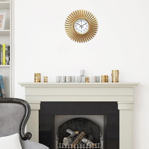 senyuri 10 بوصة ساعات الحائط الذهبية الصغيرة تعمل بالبطارية، بوهو نمط ساعة الحائط لديكور غرفة المعيشة، جولة التناظرية ساعة الحائط الزخرفية لغرفة المعيشة غرفة نوم المطبخ المنزل مكتب in Kuwait